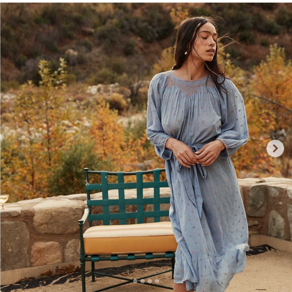 Doen Blue Long Sleeve Dress